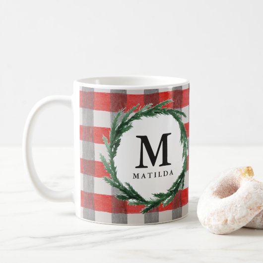 Waterverf tijdens initiaal kerst koffiemok (Met donut)