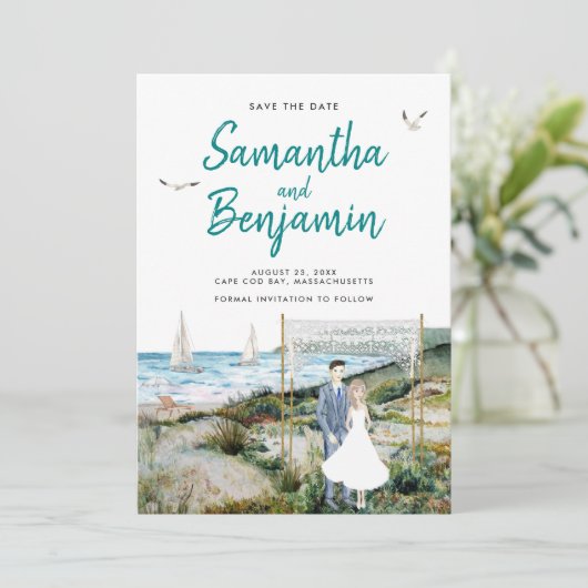 Waterverf tijdlijn Weddenschap Opslaan Datum beken Aankondiging (Staand voorkant)