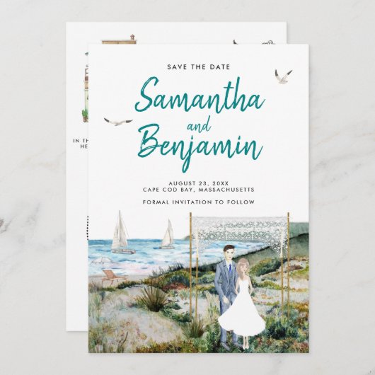 Waterverf tijdlijn Weddenschap Opslaan Datum beken Aankondiging (Voorkant / Achterkant)