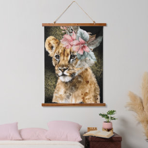 Waterverf Tijger Bloem Kunst Hangend Wandkleed