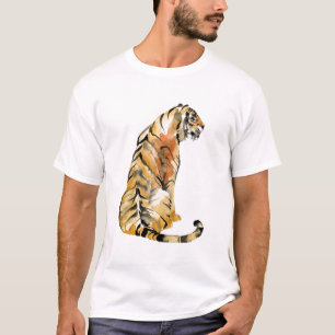 Waterverf tijger - zitting t-shirt