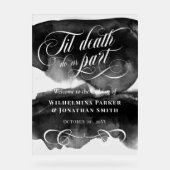 Waterverf Til Death Do us Part Bruiloft Welkom Acryl Bord (Voorkant)