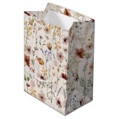 Waterverf Tiny Bloom Boho Bloempatroon Medium Cadeauzakje (Voorkant Gekanteld)