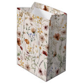 Waterverf Tiny Bloom Boho Bloempatroon Medium Cadeauzakje (Achterkant Gekanteld)