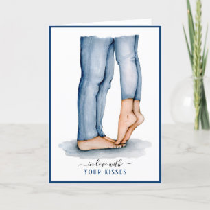 Waterverf Tiptoe Kiss Feestdagen Kaart