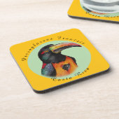 Waterverf toekan bier onderzetter (Linkerzijde)