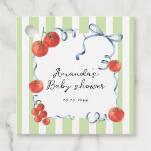 Waterverf tomaat baby shower bedankjes labels