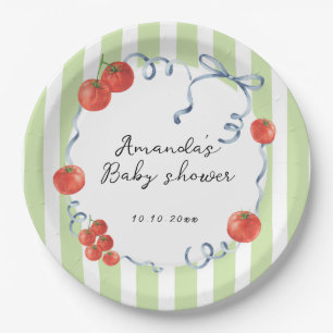 Waterverf tomaat babyshower papieren bordje