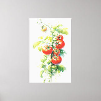 Waterverf Tomaat Plant Delight Canvas Afdruk