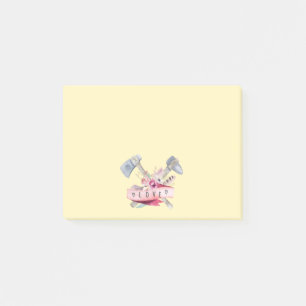 Waterverf Tomahawk Hammer en Flowers Design Post-it® Notes