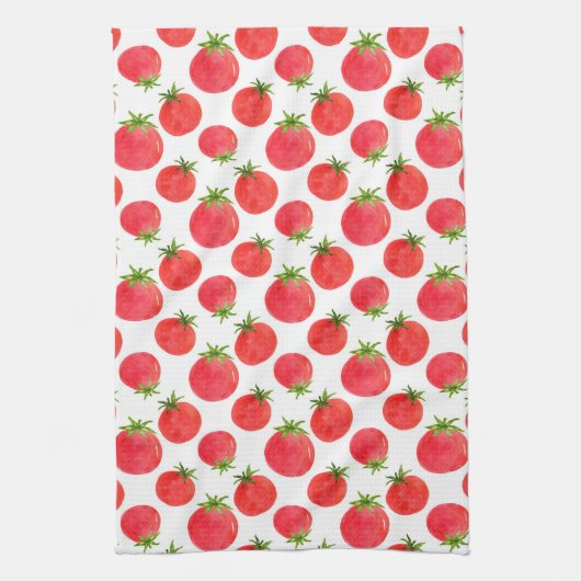 Waterverf Tomaten Patroon Theedoek (Verticaal)