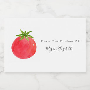 Waterverf tomatenetiket voedselcontainer etiket