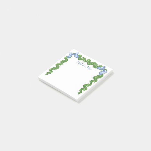 Waterverf Topiary Bow Garland Post-it® Notes (Schuin)