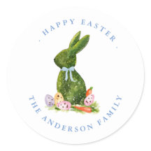 Waterverf Topiary Rabbit Happy Easter