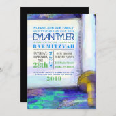 WATERVERF TORAH Bat Mitzvah Uitnodiging (Voorkant / Achterkant)