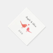 Waterverf Tortelduifjes Servetten (Hoek)