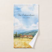 Waterverf Toscaanse mediterrane familienaam Bad Handdoek (Handdoek)