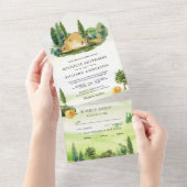 Waterverf Toscane Landschap Italiaans Boerderij We All In One Uitnodiging (Afscheurbaar)