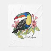 Waterverf toucan Bird with Flowers Fleece Deken (Voorkant)