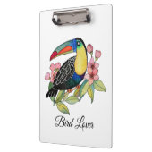 Waterverf toucan Bird with Flowers Klembord (Links)