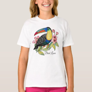 Waterverf toucan Bird with Flowers T-shirt