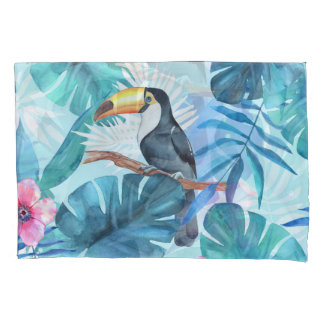 Waterverf Toucans: Tropisch naadloos Kussensloop