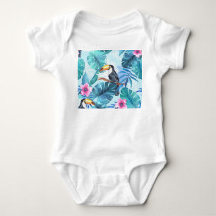 Waterverf Toucans: Tropisch naadloos Romper