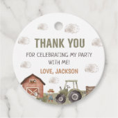 Waterverf Tractor Boerderij 1e verjaardag Bedankjes Labels (Voorkant)