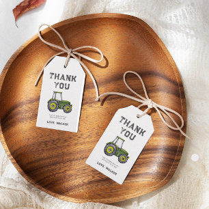 Waterverf Tractor Boy Verjaardag Dank u Favorieten Cadeaulabel