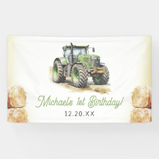 Waterverf Tractor verjaardagsfeestje Spandoek