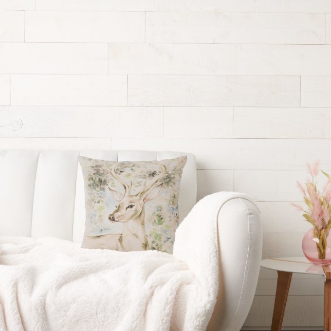  Waterverf Tranquil Deer Kussen (Bank)