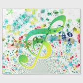 Waterverf Treble Clef Cadeaupapier (Vlak)