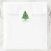 Waterverf Tree Merry Christmas Sticker (Tas)