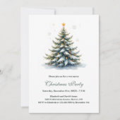 Waterverf  Tree Minimalist Kerstfeest Kaart (Voorkant)