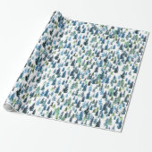 Waterverf Trees Cadeaupapier (Uitgerold)