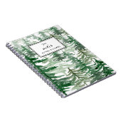 Waterverf Trees Pattern Gepersonaliseerd Notitiebo Notitieboek (Rechterzijde)