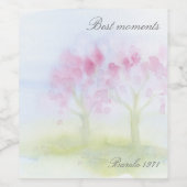 Waterverf Trees Wijn Etiket (Enkel label)