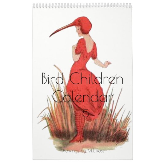 Waterverf trekkingen vogel Kinderen 5 Kalender (Hoes)
