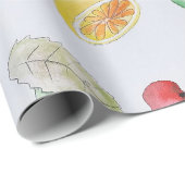 Waterverf Trend Tropische Zomer Vruchten Patroon Cadeaupapier (Rol Hoek)