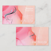 Waterverf Trendy Modern Hairdresser Visitekaartje (Voorkant / Achterkant)