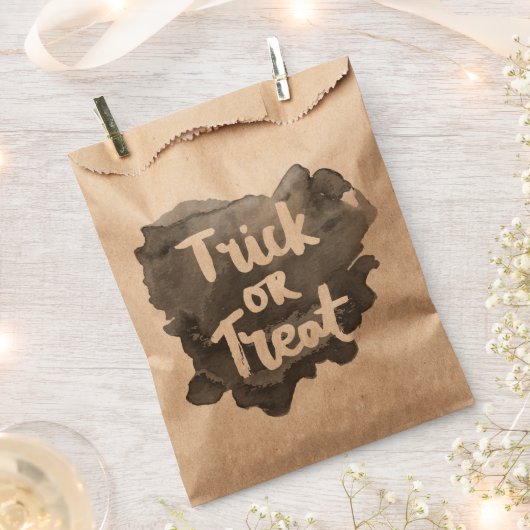 Waterverf Trick or treat voorkeurzakken Bedankzakje (Geknipt)
