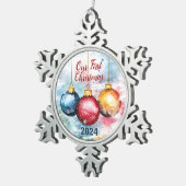 Waterverf Trio van kerstballen Ornament (Rechts)