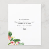 Waterverf Tropical Afstuderen bedankje (Achterkant)