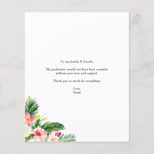 Waterverf Tropical Afstuderen bedankje (Achterkant)