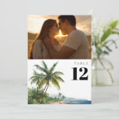 Waterverf Tropical Beach Foto Tafelnummer (Staand voorkant)