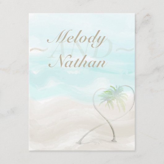 Waterverf Tropical Beach Receptie Insert Kaart (Voorkant)