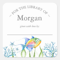Waterverf Tropical Fish Bookplate