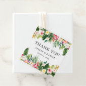 Waterverf Tropical Floral Wedding Dank u Bedankjes Labels (In situ)