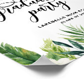 Waterverf Tropical Flowers Afstuderen Welkome Poster (Hoek)