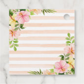 Waterverf Tropical Flowers Bruiloft Bedankjes Labels (Achterkant)